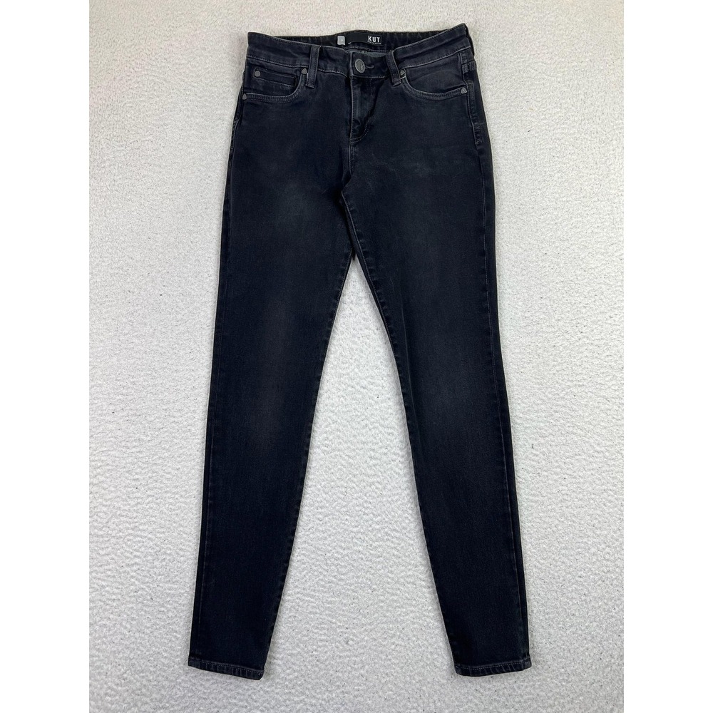 KUT from the Kloth Donna Skinny Jeans Womens 2 Black Mid Rise KP0088MA4N